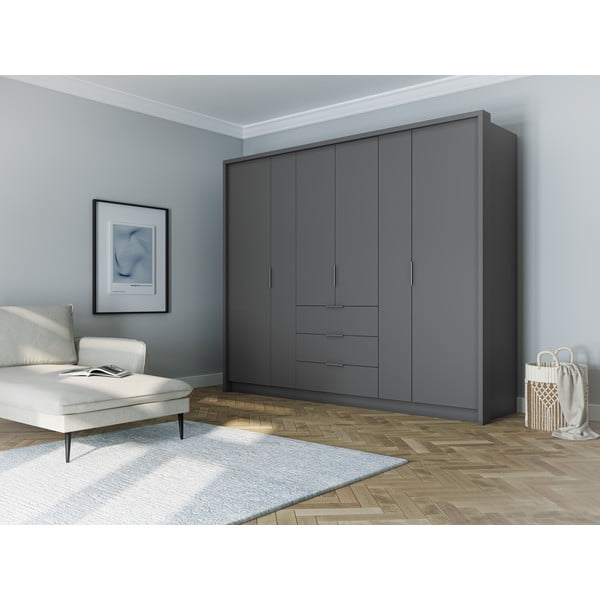 Pelēks skapis 255x217 cm Wells – Cosmopolitan Design-image-1