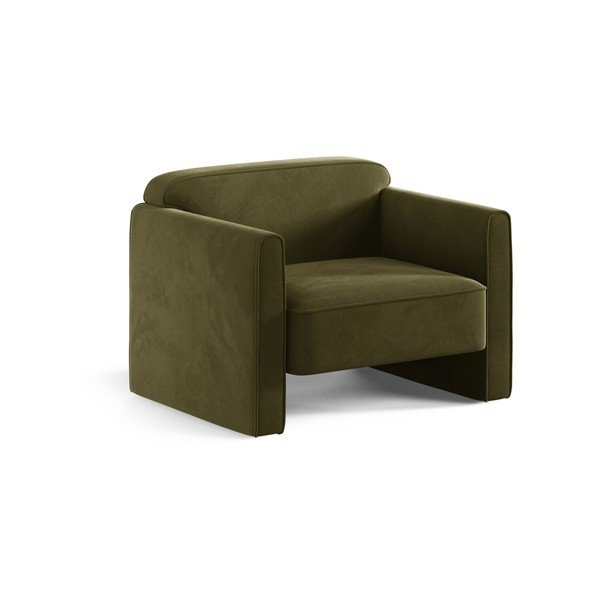 Zaļš samta atpūtas krēsls Abby – Micadoni 