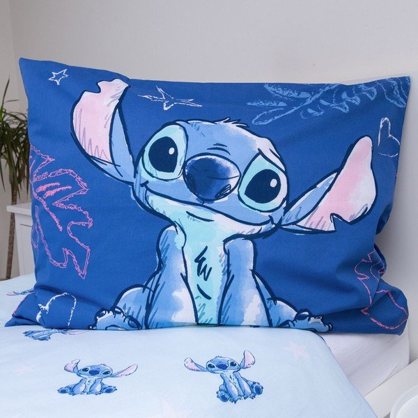 Zila kokvilnas bērnu gultas veļa 140x200 cm Lilo & Stitch "Aloha" – Jerry Fabrics-image-3