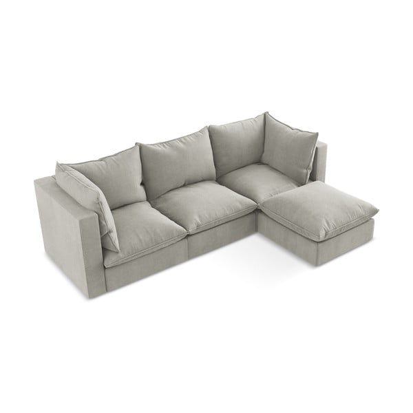 Gaiši pelēks stūra dīvāns (ar labo stūri/ar zvilni) Manao – Makamii-image-2