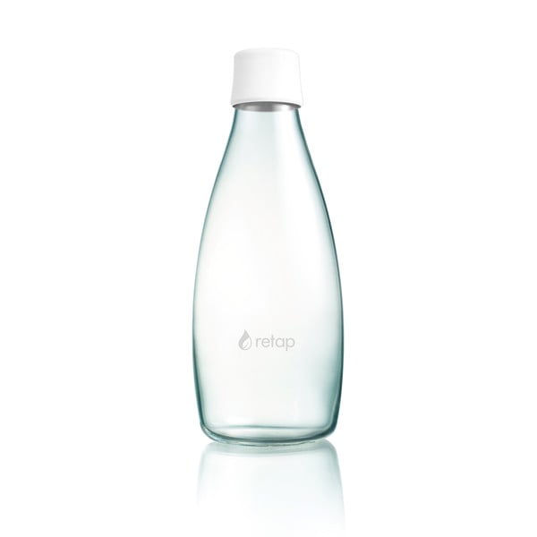 Balta stikla pudele ar mūža garantiju ReTap, 800 ml
