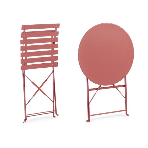 Terakotas oranžs tērauda dārza pusdienu komplekts 2 personām Austin – Bizzotto-image-3