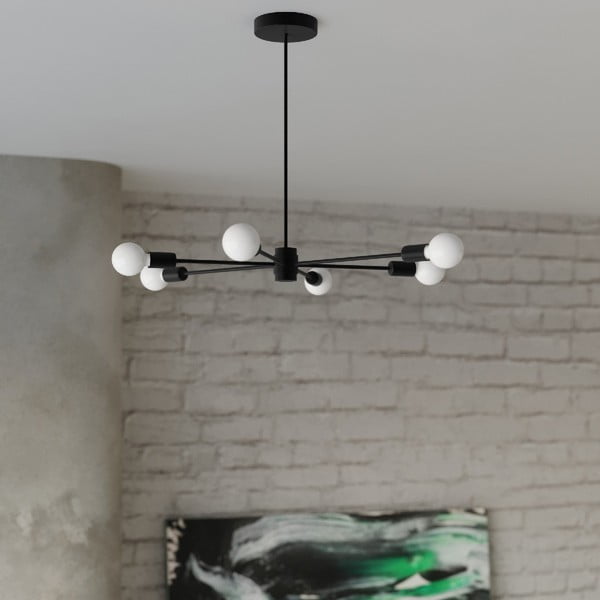 Melna griestu lampa 61x61 cm Benedett – Sollux-image-3
