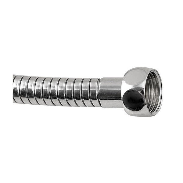 Spīdīgas sudraba krāsas nerūsējošā tērauda dušas šļūtene Powerflex – Sapho-image-1