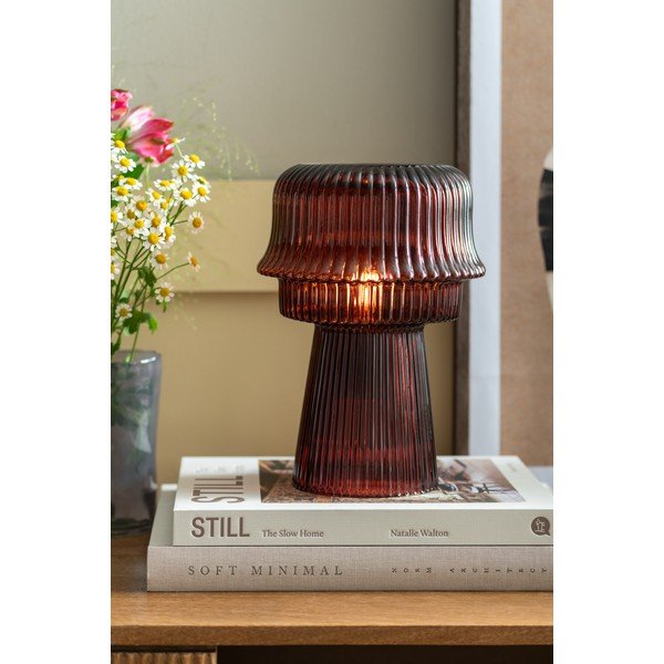 Bordo stikla galda lampa (augstums 26 cm) Cadiz – Leitmotiv-image-1