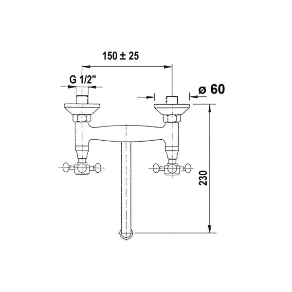 Bronzas krāsas sienas jaucējkrāns izlietnei (ar 1 izvadu) Antea – Sapho-image-2