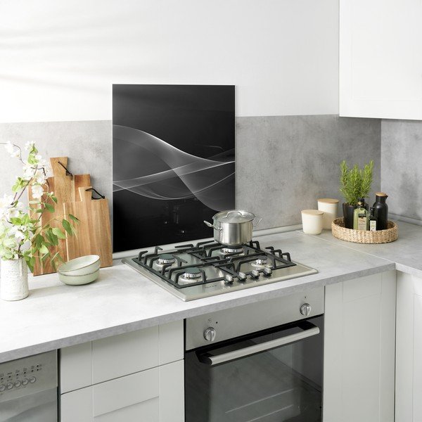 Rūdīta stikla plīts sienas aizsargplāksne 70x60 cm Smoke – Wenko-image-2