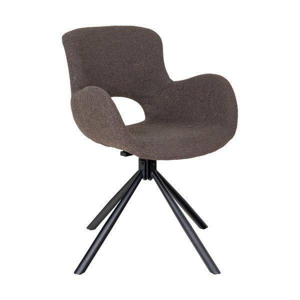 Brūni polsterēti ēdamistabas krēsli ar roku balstiem (2 gab.) Amorim – House Nordic-image-3