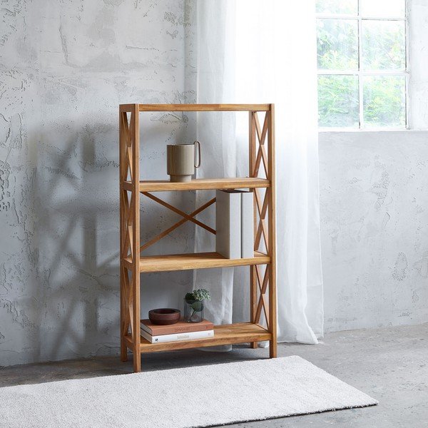 Dabīga toņa ozola masīvkoka plaukts 70x124 cm X-Shelf – Unique Furniture-image-1