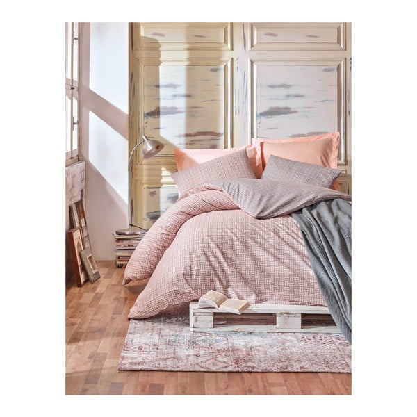 Kokvilnas gultasveļas komplekts divguļamai gultai ar palagu Foggia, 200 x 220 cm