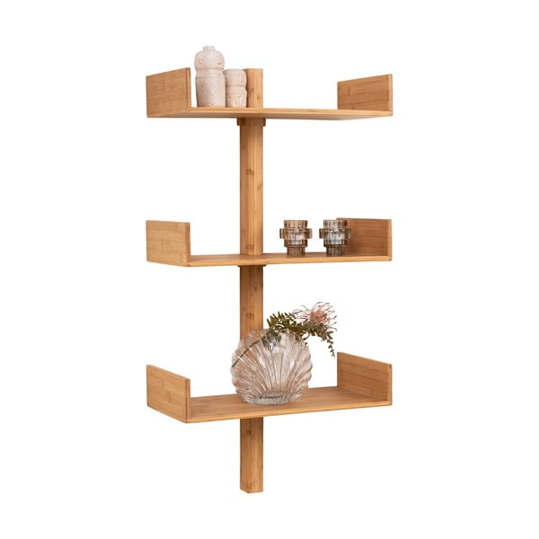 Dabīga toņa daudzlīmeņu bambusa sienas plaukts 50 cm Villa – House Nordic-image-2