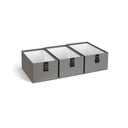 Pelēkas kartona uzglabāšanas kastes (3 gab.) 20,5x29,5x14,5 cm Aston Paper Laminate – Bigso