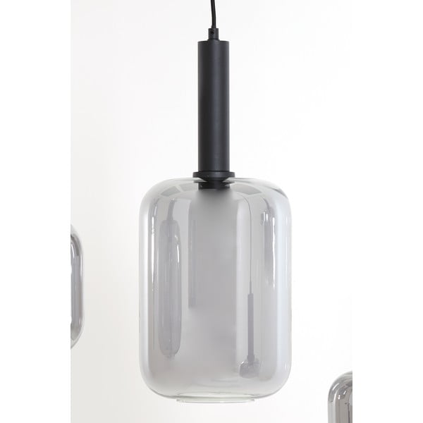 Melna griestu lampa ar stikla abažūru 100x22 cm Lekar – Light & Living-image-2