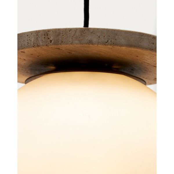 Balta piekaramā lampa ar stikla abažūru ø 20 cm Malachi – Kave Home-image-2