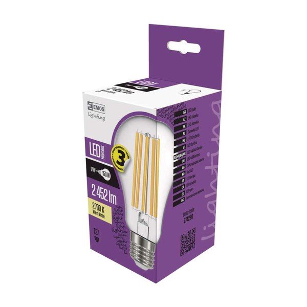 LED spuldze Filament A67 Warm White, 17W E27 - EMOS-image-1