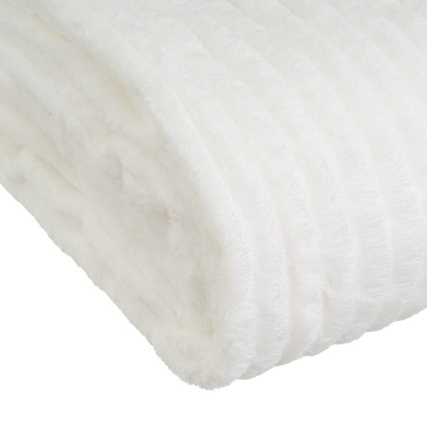Balts mikroplīša pleds 130x160 cm Fur Velvet – Casa Selección-image-3