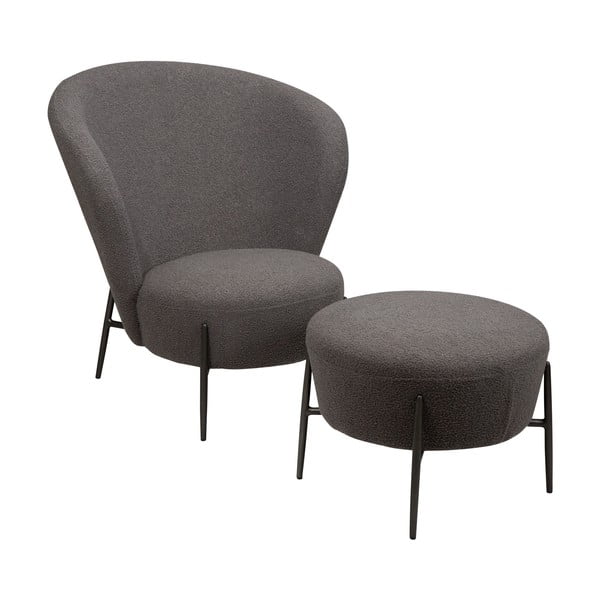 Pelēks atpūtas krēsls no buklē auduma Orbit – DAN-FORM Denmark-image-3