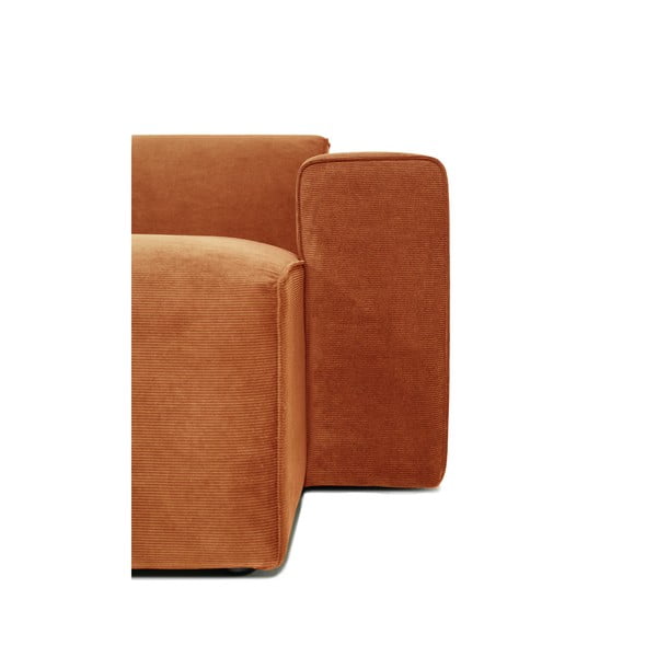Oranžs velveta stūra moduļu dīvāns Scandic Sting, labais stūris-image-4