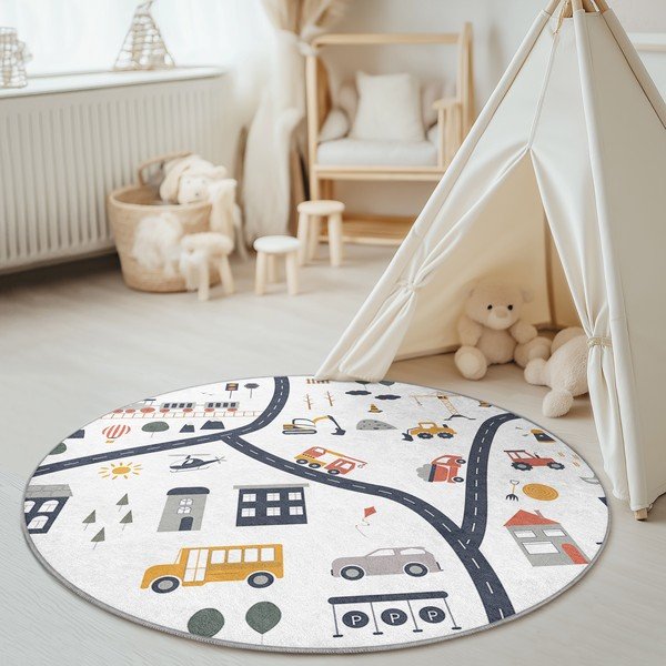 Mazgājams bērnu rotaļu paklājs ø100 cm World Around Me – Mila Home-image-2