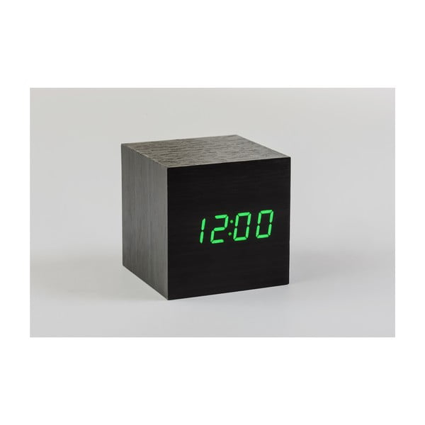 Zaļš LED modinātājs Cube Click Clock, melns-image-2