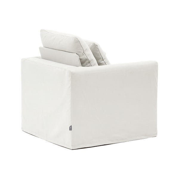 Balts lina atpūtas krēsls Nora – Kave Home-image-4