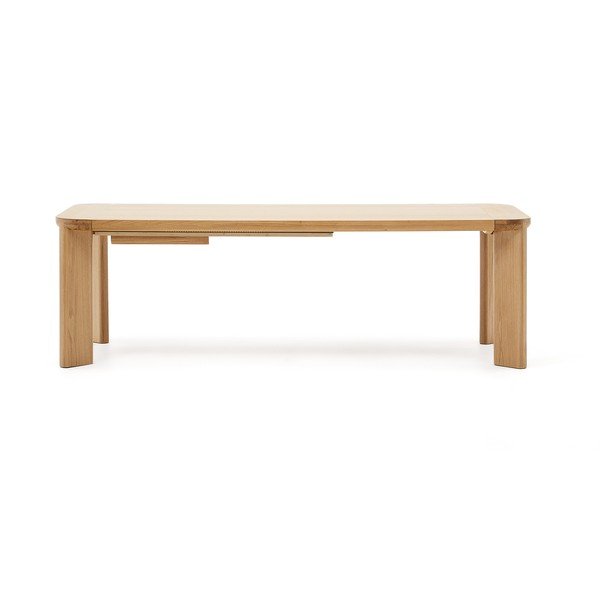 Izvelkams ēdamgalds ar papildu galda virsmu ar ozolkoka imitācijas galda virsmu 100x240 cm Jondal – Kave Home-image-3