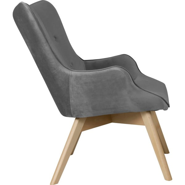 Pelēks samta atpūtas krēsls Niko – Ropez-image-3