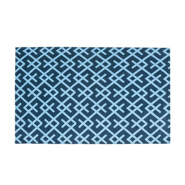 Ļoti izturīgs virtuves paklājs Webtappeti Labyrinth Blue, 60 x 220 cm