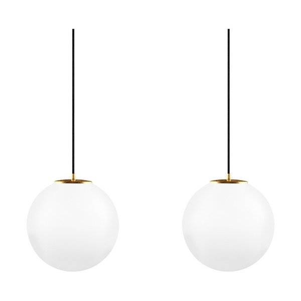 Balta piekaramā lampa ar zelta detaļām Sotto Luce TSUKI L Elementary 2S-image-2