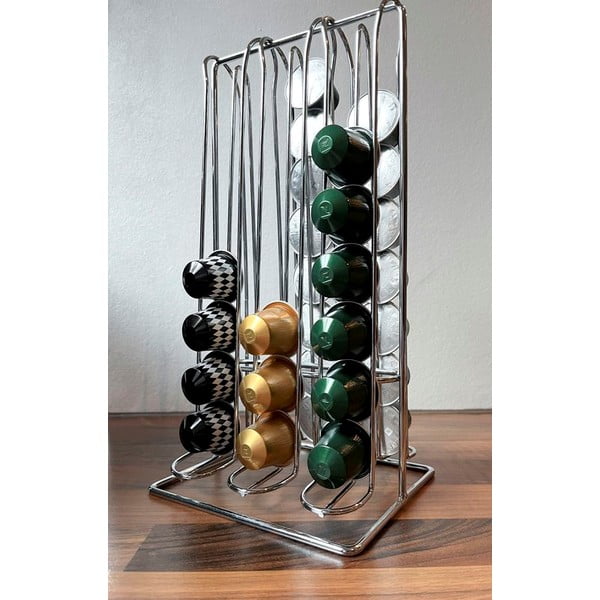 Sudraba krāsas kafijas kapsulu statīvs – Household Pleasure-image-1