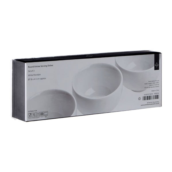 Baltas porcelāna servēšanas bļodas (3 gab.) ø 8 cm Entree – Premier Housewares-image-3
