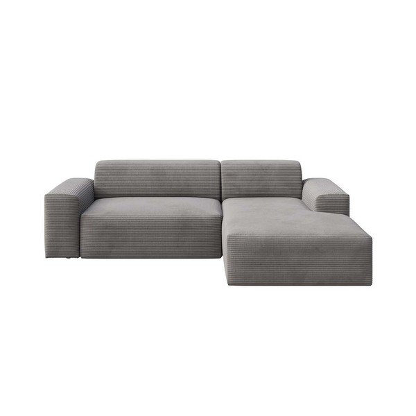 Pelēks velveta stūra dīvāns (ar labo stūri/ar zvilni) Villet – Rodier