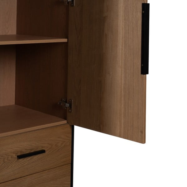 Dabīga toņa drēbju skapis ar oškoka imitāciju 104x203 cm – Ixia-image-4