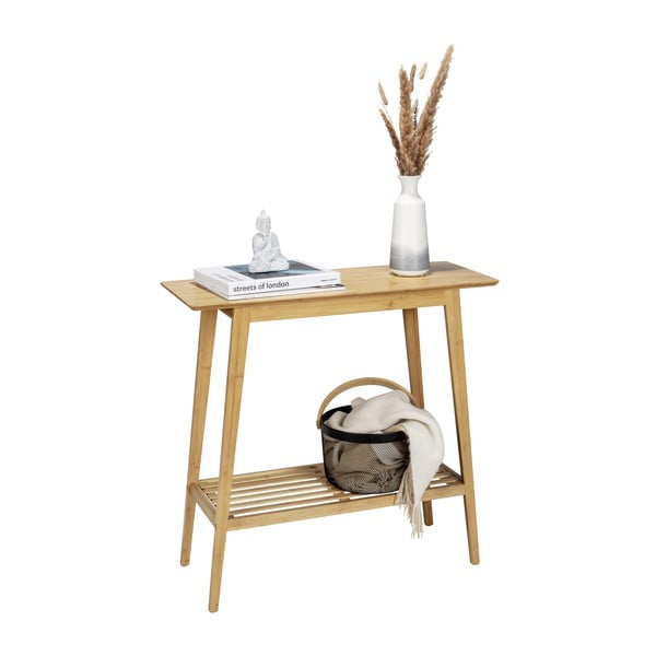 Dabīga toņa bambusa konsoles galds 30x80 cm Kona – Wenko-image-4