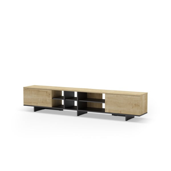 Dabīga toņa TV galdiņš ar ozolkoka imitāciju 230x44 cm Cequoia – Marckeric-image-3