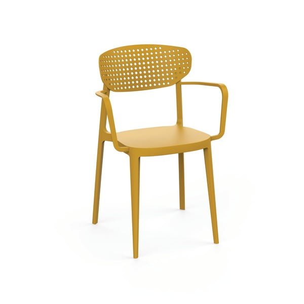 Dzeltens plastmasas dārza krēsls Aire – Rojaplast