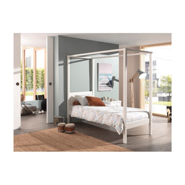 Balta bērnu gulta 90x200 cm PINO CANOPY – Vipack-image-3