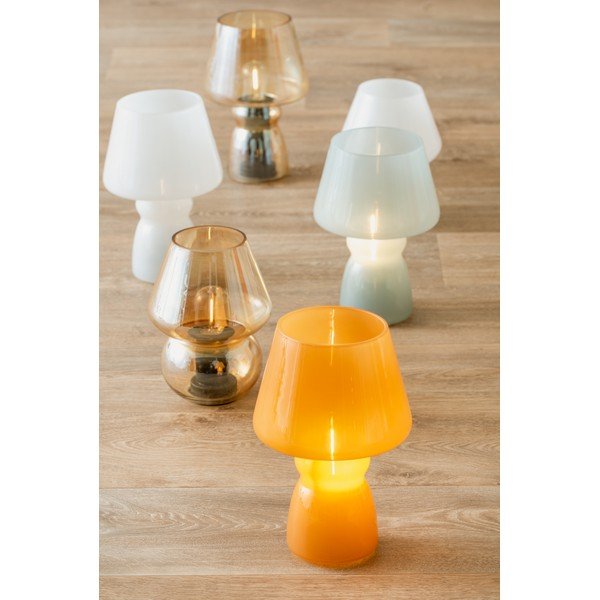 Balta LED galda lampa ar stikla abažūru (augstums 25,5 cm) Classic – Leitmotiv-image-2