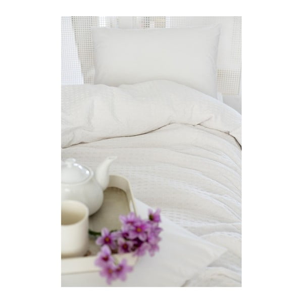 Balta kokvilnas sega divguļamai gultai Pure, 200 x 240 cm