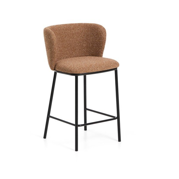 Terakotas oranžs polsterēts bāra krēsls (sēdekļa augstums 65 cm) Ciselia – Kave Home