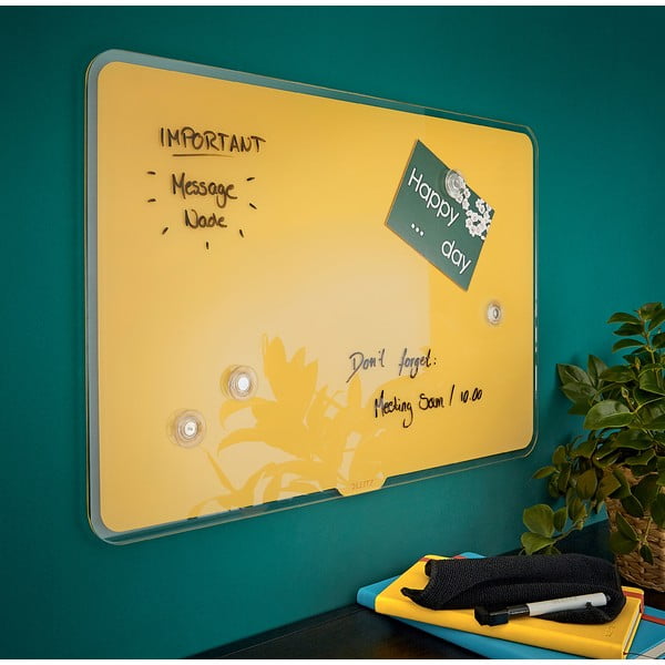 Dzeltena stikla magnētiskā tāfele Leitz Cosy, 80 x 60 cm-image-3