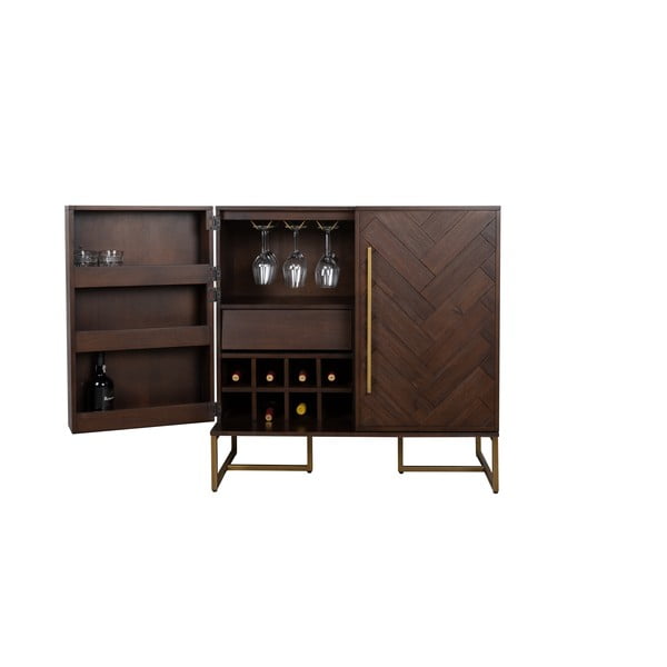 Vīna skapis ar eksotiska koka imitāciju 24 pudelēm, 100x100 cm Class – Dutchbone-image-3