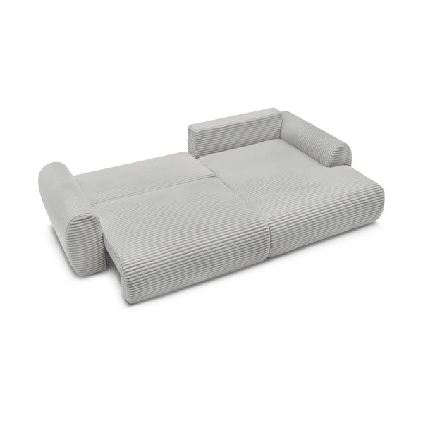 Gaiši pelēks velveta salokāms stūra dīvāns (ar labo stūri) Lucien – Bobochic Paris-image-4