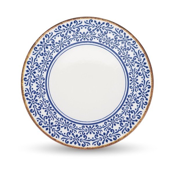 Balts/zils servēšanas porcelāna šķīvis ø 32 cm Azul – BonBistro