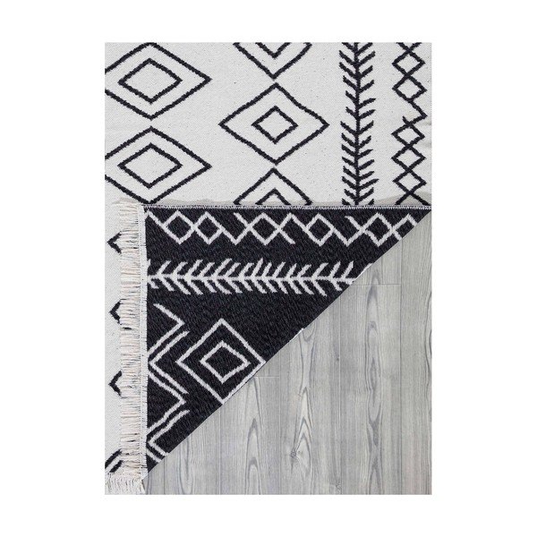 Balti melns kokvilnas paklājs Oyo home Duo, 120 x 180 cm-image-4