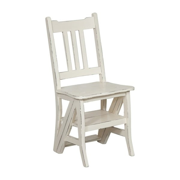 Balts sarkankoka krēsls un saliekamās kāpnes vienā Biscottini Claudia