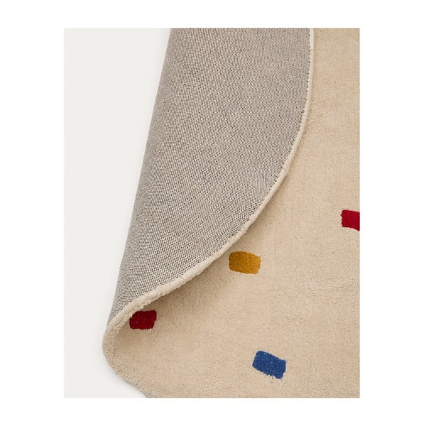 Krēmkrāsas kokvilnas bērnu paklājs ø120 cm Luli – Kave Home-image-4