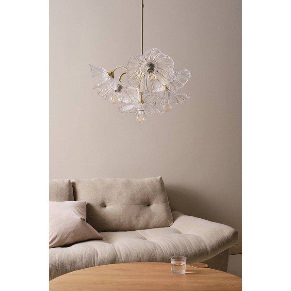 Zelta krāsas stikla piekaramā lampa ar regulējamu spilgtumu ø 70 cm Nugget – Jotex-image-2