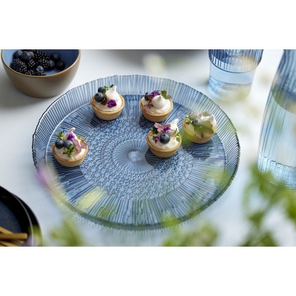 Zils stikla servēšanas šķīvis ø 30 cm Kusintha – Bitz-image-1