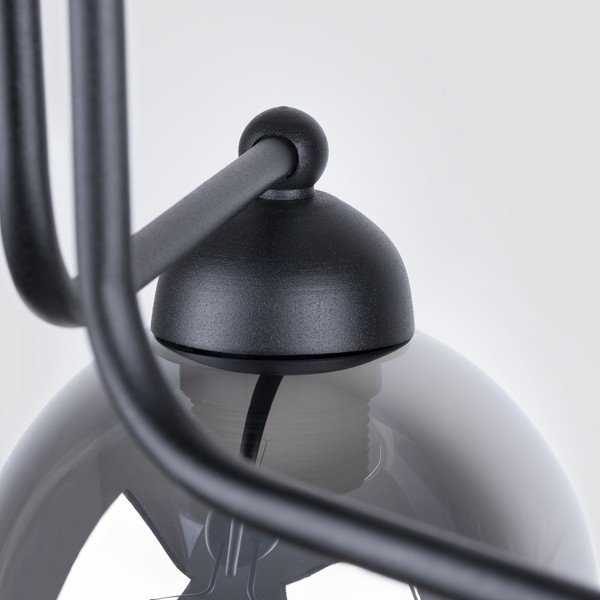 Melna griestu lampa ar stikla abažūru 54x54 cm Garten – Sollux-image-3